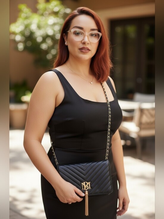 Badgley Mischka Handbags - Badgley Mischka Black Crossbody Bag with Gold Accents